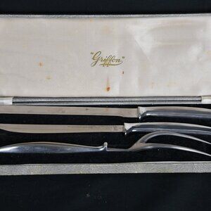 Griffon Deluxe Carving Set Serving Fork & 2 Knives Germany